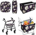 LedBack Mobility Scooter Accessories Sets Walker Seat Rollator Seat Cushion Back Cover for Seniors Purple White Flowers Universal Walker Storage Basket by LedBack