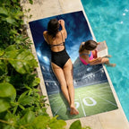 Beach Towel Bag 2 in 1 Football Sport Bath Pool Towels Backpack Rugby Soccer Stadium Absorbent Beach Towel Soft Quick Dry Lightweight Packable Towels Drawstring Bag for Travel Camping Sports Picnic - Image 3