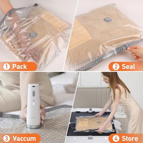Vacuum Storage Bags for Travel with Cordless Electric Pump, 20 Pack - Image 6