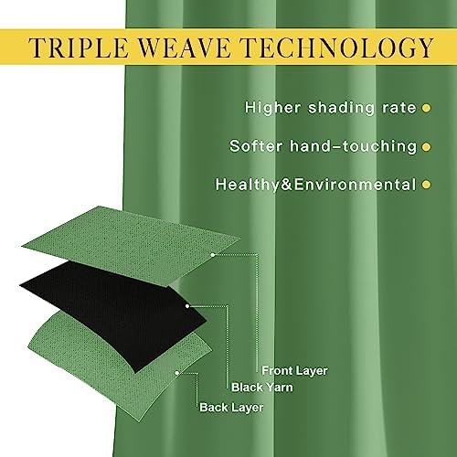 NICETOWN Blackout Curtains for Sliding Glass Door Room Divider Noise Reduce Curtain Panel Portable Window Screen Sliding Partition, W100 x L102 inches, 1 Panel, Froest Green - Image 4