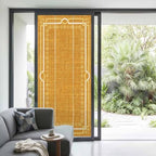 Window Privacy Film Frosted, Ginger Yellow Botanical Non-Adhesive Static Cling Window Tint, Vintage Florals Geometric Minimalist Insulated Windows Frosted Films for Living Room, 35.4 x 78.7 Inches - Image 2