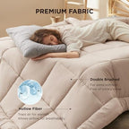 Bedsure Comforter Duvet Insert - Quilted Comforters Cal King Size, All Season Duvet, GentleSoft Down Alternative Bedding, with 8 Tabs, Gifts for Women/Men, Beige, California King 96 X 102 Inches - Image 3