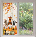 Window Privacy Film Frosted, Thanksgiving Non-Adhesive Static Cling Window Tint, Gnomes Pumpkin Sunflower Maple Leaves Linen Insulated Windows Frosted Films for Living Room, 35.4 x 78.7 Inches by Unknown