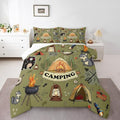 Erosebridal Kids RV Camper King Comforter Set,Camping Tent Bedding Set for Boys Girls Room Decor,Forest Bear Fox Bed Set Rustic Style Travel Trailer Bedding Comforter Sets,2 Pillowcases by Erosebridal