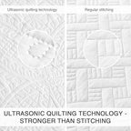 Love's cabin Quilts for Queen Bed White Bedspreads - Soft Bed Summer Quilt Lightweight Microfiber Bedspread- Modern Style Coin Pattern Coverlet for All Season - 3 Piece (1 Quilt, 2 Pillow Shams) - Image 3
