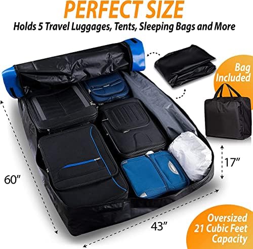 Zone Tech 21 Cubic Feet Car Rooftop Cargo Bag Carrier Soft Shell Waterproof Protective Tear and Dust Resistant Includes 6 Hooks, Anti Slip Mat, Bonus Safety Luggage Lock - Image 4