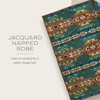 Pendleton Jacquard Napped Throw Blanket 64" x 80" - Wool Cotton, Reversible - Image 2