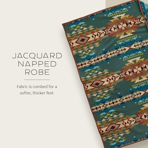 Pendleton Jacquard Napped Throw Blanket 64" x 80" - Wool Cotton, Reversible - Image 2