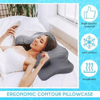 Hahafelt 2 Pcs Cooling Cervical Pillowcase, Dark Gray, Queen Size - Image 4