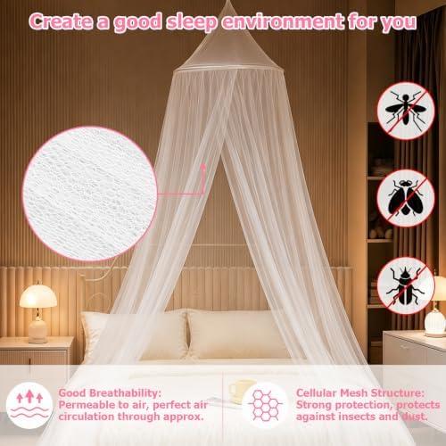 Bed Canopy with Lights, Bed Canopy for Girls Princess with Luminous Stars - Image 4