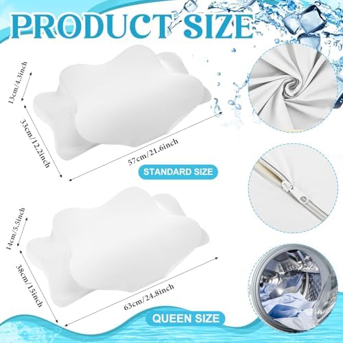 Hahafelt 2 Pcs Cooling Cervical Pillowcase, White, Standard Size - Image 2