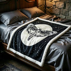Sleepwish Throw Blanket Sherpa Fleece Halloween Black King Blanket Moth - Image 3