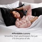 Bedsure Satin Pillowcases King Set of 4, Similar to Silk Pillowcases, Black - Image 4