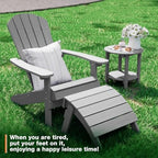 YEFU Folding Adirondack Ottoman Outdoor, Grey - Image 2
