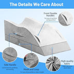 TranquilRelax Leg Elevation Pillow for After Surgery, Light Grey & White - Image 4