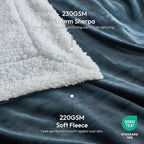 NANPIPER Warm Sherpa Blanket Queen Size for Bed, Soft Fleece for Winter, Fuzzy Plush Throw Gift for Women, Forest Green 90x90 Inches - Image 5