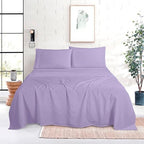 Mocassi Cal King Size 4-Piece Bed Sheet Set - 1800 Premium Hotel Quality Microfiber 18-24 Inches Extra Deep Pocket Fitted Sheet- Luxury Soft, Breathable, Wrinkle, and Fade Resistant, Lavender - Image 2