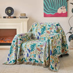 Boho Throw Blanket, 100% Soft Cotton Floral Quilt, Queen 80"x 90" - Image 4