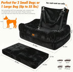 Pawaboo Dog Car Seat Bed, Memory Foam Booster for Medium/Large Dogs, Black - Image 3