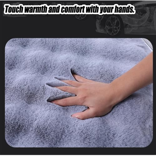 Luxury Thickened Plush Car Seat Cushion Set,Soft Fluffy Protector Warm Faux Rabbit Fur Non-Slip Front and Back Seat Covers (Black,6pcs) - Image 3