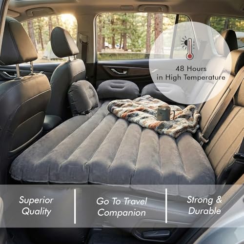 ZONETECH Inflatable Car Mattress Back Seat Car Bed with Air Pump and 2 Pillows SUV Air Mattress for Camping, Travel Premium Quality Sleep Blow Up Pad Automotive Rear Seat Universal Fit - Image 3