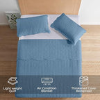 Imperial Rooms California King Quilt Bedspread Washed Blue Leaf 8-Pack - Image 3