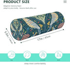 Green Birds Flower Vintage Neck Roll Pillow Bolster Round Health Memory Foam Long Cervical Cylinder Body Pillows with Removable Washable Cover for Bed Legs Back Yoga - Image 2