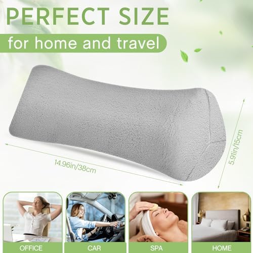 DoubleFill 2 Pcs Buckwheat Neck Pillow Adjustable, Gray, Plush - Image 2