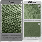 Twin Quilt Set Bedspread Coverlet Microfiber Bedding Leaf Olive Green 68x86 - Image 5