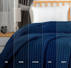 Utopia Bedding 100% Cotton Waffle Blanket King Size Navy, 90x108 Inch - Image 5