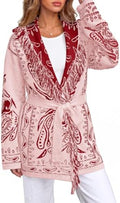 Saodimallsu Womens Fall Tassel Shawl Collar Cardigan Paisley Wrap Sweaters by Saodimallsu