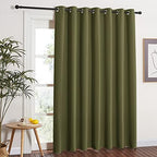 NICETOWN Window Treatment Sliding Door Curtain - Thermal Insulated Wide Width Solid Blackout Patio Glass Door Drape, Extra Wide Draperies (Olive Green, 100 inches Wide x 84 inches Long) by NICETOWN
