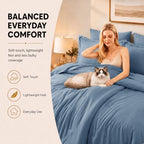 CozyLux Full Size Comforter Set Grayish Blue, 7 Pieces Bed in a Bag - Image 4