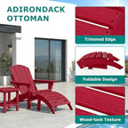 PLUUV Folding Adirondack Ottoman Footrest for Adirondack Chair, Red - Image 4
