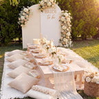14 Pack Extra Large White Picnic Blanket Kit 91x71'' Outdoor Boho White Rug - Image 3