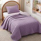 Exclusivo Mezcla Reversible Twin Quilt Bedding Set, Dusty Lavender by ExclusivoMezcla