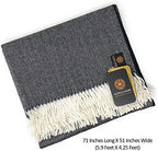 Alpaca Home - 100% Pure Baby Alpaca Eco Herringbone Sofa Throw Blanket, 71" X 51" (Charcoal)… - Image 2