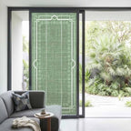 Window Privacy Film Frosted, Olive Green Botanical Non-Adhesive Static Cling Window Tint, Vintage Florals Geometric Minimalist Insulated Windows Frosted Films for Living Room, 35.4 x 78.7 Inches - Image 2