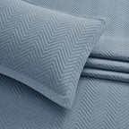 IR Imperial Rooms Twin Quilt Bedding Set Washed Blue Bedspread Wave - Image 5