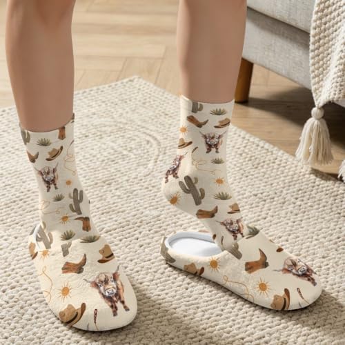 Fuzzy Slipper and Socks Set for Women Silent Sole Fuzzy Slipper - Image 3