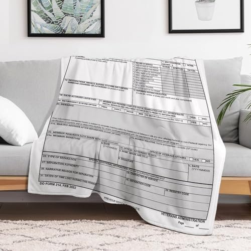 DD Form 214 Throw Blanket Veterans-Blanket for Men Dad Women Cozy Soft Fleece Blankets Couch Sofa Bedroom Living Room Decor Camping Travel Picnic Supplies 40x50 in - Image 5