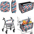 LedBack American Flag 3 Pcs Sets Rollator Walker Accessories Lightweight Rollator Walker Seat & Backrest Covers, Rollator Storage Basket for 4th of July by LedBack