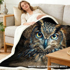 Owl Sherpa Blanket Wisdom Animal Print Throw Blanket for Teens Men Soft Warm Cozy 60x80 Inches Night Aesthetic Design Study Room Bedroom Decor Gift for Birthday Housewarming Anniversary - Image 2