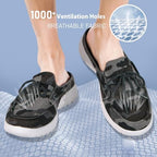 Buyrew Mules for Women with Arch Support - Lightweight Washed Cotton Sneaker Mules - Breathable Walking Flats, Comfortable Slip On Shoes for Business Casual, Office, Travel - Image 6