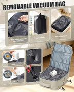 Vacuum Seal Travel Backpack with Air Pump Vacpack Waterproof Carry On Backpacks for Travel Bag Women with Vacuum System Compression Airlines Approved Daypack Laptop Hiking Work Space Saver Bags Khaki - Image 3