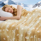 Cooling Blanket Queen Size (90"x90"), Double Sided Ice Cold Blanket for Hot Sleepers, Transfer Heat to Keep Cool, Soft Lightweight for Night Sweats, Bed & Couch, Ocean Design by Unknown
