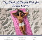 Cacala Lightweight and Thin Turkish Beach Towel 100% Cotton Sand-Free and Quick-Drying Goodness Perfect as an Extra Large Travel Towel, Beach Accessory, or Gift for Beach Lovers, 37 x 70 - Image 3