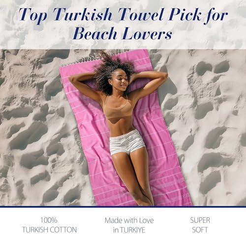 Cacala Lightweight and Thin Turkish Beach Towel 100% Cotton Sand-Free and Quick-Drying Goodness Perfect as an Extra Large Travel Towel, Beach Accessory, or Gift for Beach Lovers, 37 x 70 - Image 3