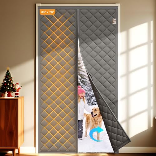 Yotache Magnetic Thermal Insulated Door Curtain Fit 34"x76" Doors, Gray by yotache