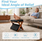 Adjustable Rubber Wood Foot Rest Under Desk - Double Layer Ergonomic Foot Pad with 2-Top & 3-Bottom Angle Adjustment, Soft Cushion for Office, Home, Gaming & Travel - Image 5